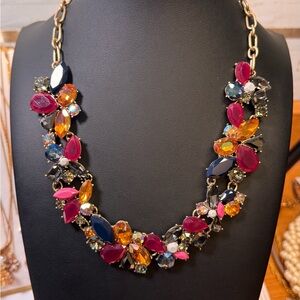 J. Crew Dark Peony Jeweled Statement‎ Necklace